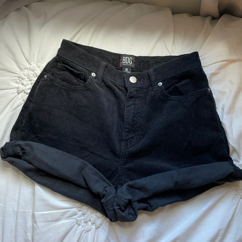 Corduroy black BDG shorts, high waisted